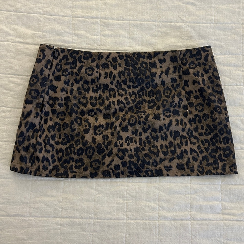 Leopard Print Mini Skirt